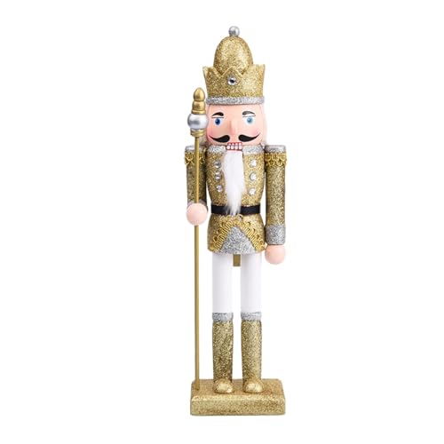 Trufolxiaz Cascanueces Navidad Adorno 12 Pulgadas Brillo Pintado Cascanueces Madera Figuras Soldado Juguete para Decoración Fiesta Navidad
