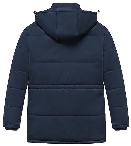 Chrisuno Men's Big and Tall Winter Coat Insulated Military Parka Jacket Waterproof Fleece Lined Thickened Detachable Hood2