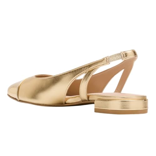 Tang'scuisins Women Casual Splice Closed Round Toe Hollow Flats Low Block Heels Pumps Slip on Slingback Sandals Stylish Dressy Daily Wear Party Working Shoes Size 4-16 US3