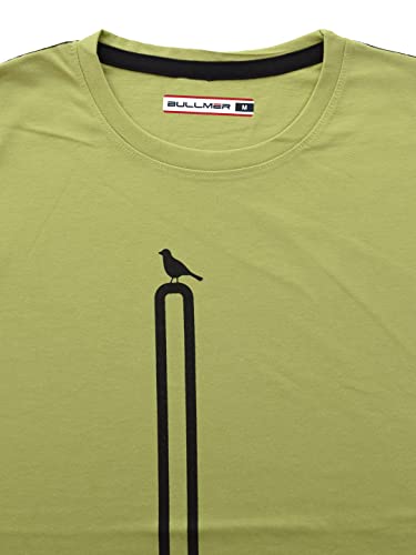 BULLMER Mens Regular Fit Printed Round Neck Cotton Tshirt Pack of 3 - Green/Coral