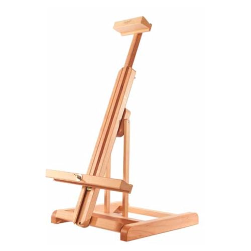 Mabef M/31 Adjustable Beech-Wood Table Easel – Indoor Tabletop Easel for Oil, Acrylic, Watercolour & Pastel, Canvas Up to 100 cm, Adjustable Angle & Height