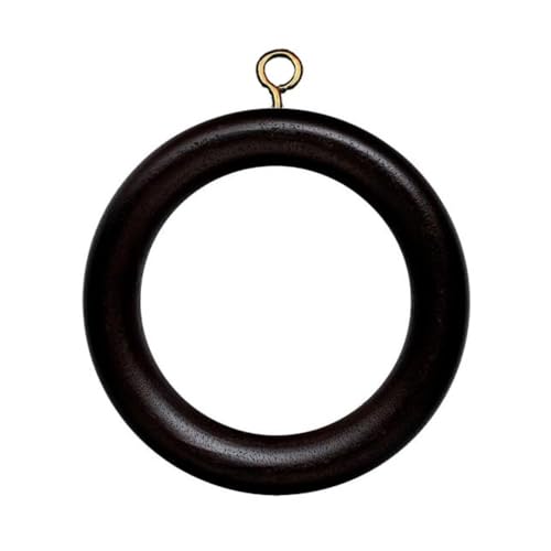 Wooden Curtain Rings for Window and Door Decoration, Set of 24 Wood Drapery Rings with Screw Eye | Inner Dia 1.75 Inch and Outer Dia 2.5 Inch (Black)