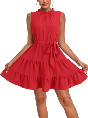 Image of Umenlele Women's Ruffle Casual Mini Dress