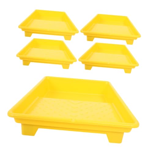 SOPOTUTU 5 pezzi Vaschette per Vernice in Plastica Vassoio Riutilizzabile per Rulli Imbiancare e Miscelazione Colori per Pareti Mobili e Progetti DIY