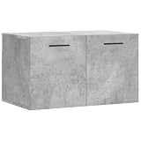 Fisinber Armadio da parete in legno con design moderno, grigio cemento, 60 x 36,5 x 35 cm, salvaspazio per ufficio, bagno, corridoio, balcone