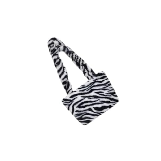 CALLARON Bolso De Hombro De Felpa Bolso De Mano De Felpa Bolso De Hombro Con Rayas De Cebra Bolso De Mujer Bolso De Mano Elegante Bolso De Mano Conveniente Bolso De Piel De Invierno Bolso