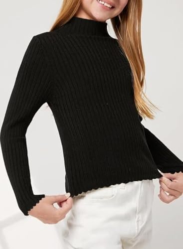 Girls Turtleneck Sweater Kids Casual Long Sleeve Knitted Slim Fit Pullover Tops 7-15 Years3