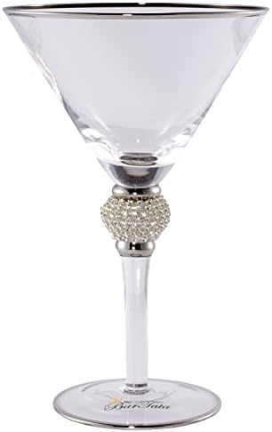 BarTata, The STAR Diamond Ball Martini Glass Exquisite Martini Glasses for Home and Bar Limited Edition Stemmed Margarita, Manhattan, Cosmopolitan Cocktail Glass Inspirational Gift for Martini Lover
