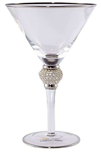 Bartata, The Star Diamond Ball Martini Glass Exquisite Martini Glasses For Home And Bar Limited Edition Stemmed Margarita, Manhattan, Cosmopolitan Cocktail Glass Inspirational Gift For Martini Lover #TOP13