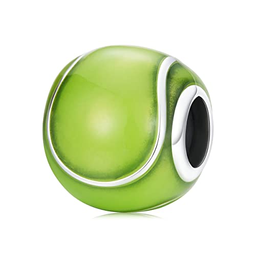 Charm a forma di palla da tennis per braccialetto Pandora, in argento Sterling 925, regalo per donne, uomini e ragazze