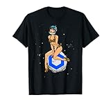 Cryptocurrency Pin-up Girl Hodling Chainlink Crypto Moon T-Shirt