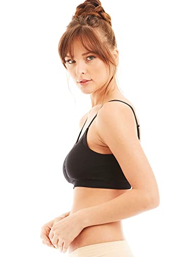 Kalon 4 Pack Women’s Nylon Spandex Removable Pads Comfort Cami Bras Wireless3