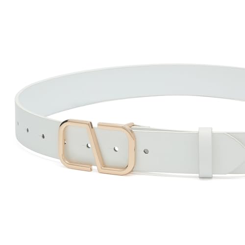 Women Belts for Jeans Dress Fashion Waist Ladies Faux Leather Belt with Gold Buckle4