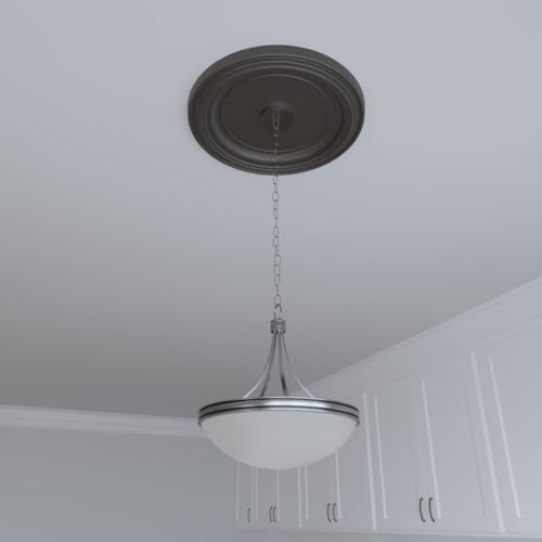 Ekena Millwork 19"OD x 3 1/2"ID x 1 1/2"P Traditional Thermoformed PVC Ceiling Medallion (Fits Canopies up to 11 1/2"), Metallic Black Night by Ekena Millwork - Image 8