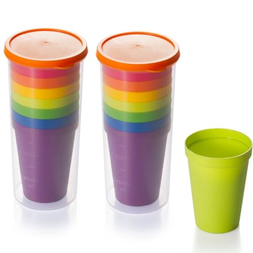 7個 旅行携帯用虹のコップ多彩なプラスチック コップ屋外のピクニック飲むコップ便利なコップ セット コップ セットプラスチックカップ 飲料カップ 耐熱 プラスチック プラカップ 飲みカップ 200ml 試飲用 業務用 ワインコップ パーティー用品 再利用可