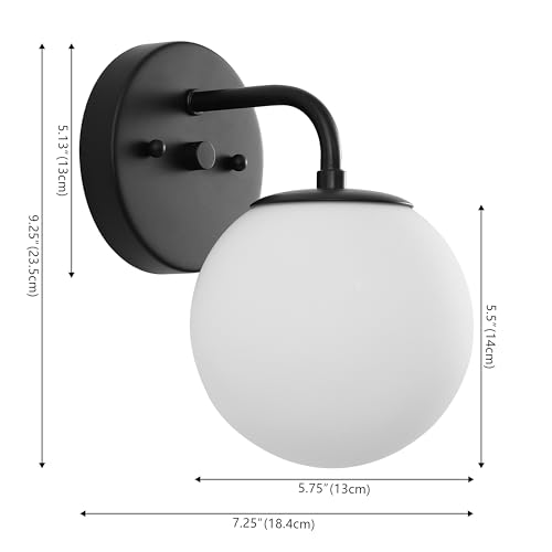 Image of JONATHAN Y Louis Parisian Globe 5.75 inch Vanity 1-Light, Black