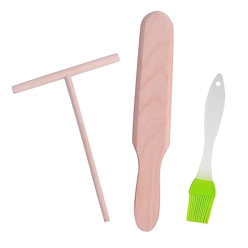 2 espátulas para crepes, 1 pincel, aplicador de madera crepé, accesorio para hacer crepes, crepes, galettes