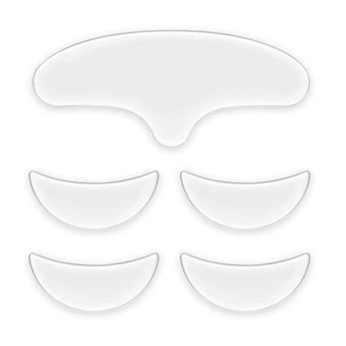 Forehead and Eye Wrinkle Patches Set,Silicone Wrinkle Remover Reusable Face Tape 1x Forehead Patches 4x Eye Pads