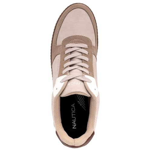 Nautica Men's Walking Shoes, Comfortable Vegan Suede Sneakers for Casual Fashion, Featuring Lace-Up Low-Top Loafer Design-Savar-Sand Size-9.5 - image 4