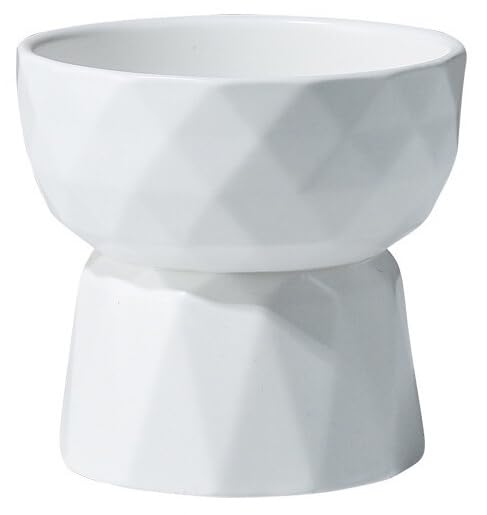 KUTKUT Ceramic Cat Bowl Anti Vomiting, Raised-Cat Food Or Water Bowl For Cats And Small Dogs, Ceramic Food Bowl For Protecting Spine, Backflow Prevention Dishwasher Safe ( (Oval White),12.5 X10X11 Cm