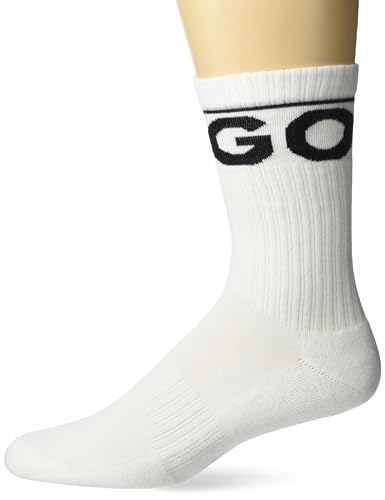 HUGO Men's 2-Pack Square Logo Ribbed Cotton Socks