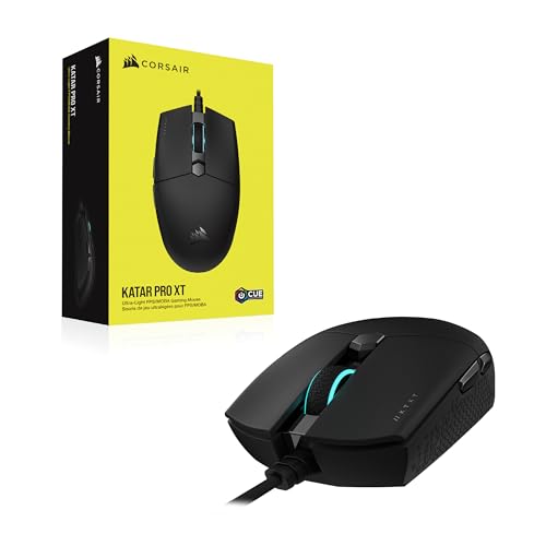 Image of Corsair Katar Pro XT Ultra-Light Gaming Mouse- 18k DPI PixArt Optical Sensor- RGB Scroll Wheel Lighting- 6 Programmable Buttons- Lightweight Paracord Cable