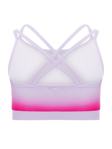 Kids Girls Athletic Crop Top Breathable Gradient Halter Neck Vest for Yoga Gymnastics Dance2