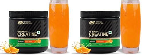 Image of Optimum Nutrition (ON) Micronized Creatine Powder - 250 Gram, 65 Serves, Citrus Orange, 3g of 100% Micronised Creatine Monohydrate per serve, Supports Athletic Performance & Strength. (Pack of 2)
