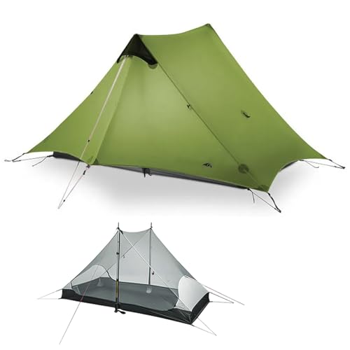 MOXIHIKE 3FULGEAR Lanshan 2 Tent 2 Persoon Ultralight Camping Tent, 3/4 Seizoen Professionele 15D Silnylon Stangloze Tent voor Kamperen, Klimmen, Wandelen