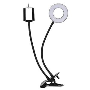 Fotografieverlichting, cirkellicht make-uplicht houder voor mobiele telefoon USB-licht 3,5 inch dubbele beugel voor make…