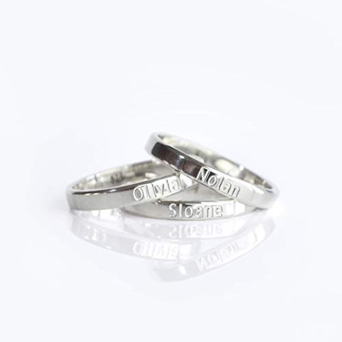 Custom Engraved Name Ring In Either Sterling Silver, Rose Gold, Or Yellow Gold - Inside Or Outside Inscription [R3] #TOP1