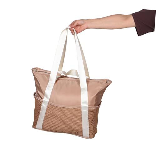 Sandproof Beach Tote Bag for Women Stylish Large Capacity Travel Gym Bag for Pool Vacation and Outdoor Activities Elegant Design4