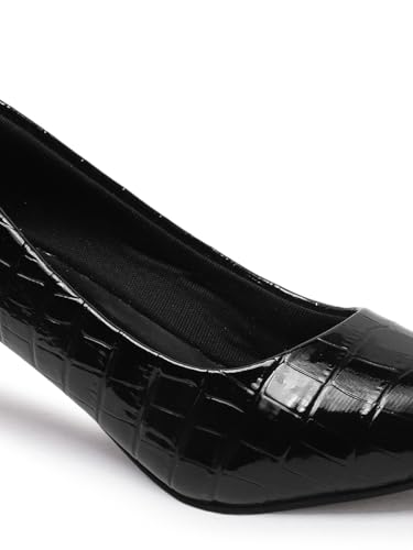 Image of Carlton London Women Stylish Slipon Pump Shoes with Stiletto Heels, Pointed Toe I Perfect for Office, Party and Formal Occassions