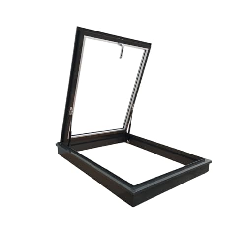 Ventana de ático para techo inclinado/plano, marco de aluminio y vidrio templado, 60 x 95 cm, ideal para iluminación de solárium y sótano, diseño de eficiencia energética