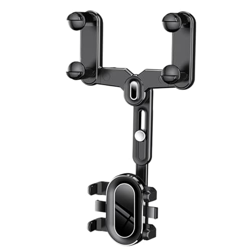 Demsyeq Soporte de teléfono para Espejo retrovisor para Coche, Soporte para teléfono con Espejo retrovisor Giratorio de 360°, Soporte para teléfono de Coche antivibración para Grabar Videos, Grabar