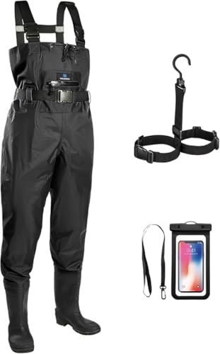 Image of Trudave Chest Waders for Men with Boots, 2-Ply Nylon /PVC Waterproof Fishing & Hunting Waders for Men and Women