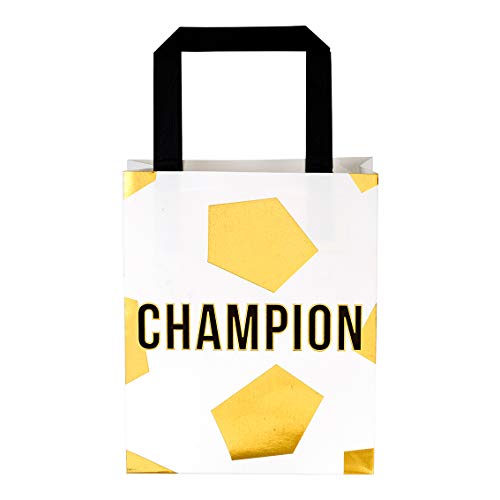 Pack of 6 - Premium Soccer Loot Party Bags - Made from Paper - Durable and Strong for Treats Cake or fillers - ideal for Kids Boys or Girls Birthday Party or Award Ceremony