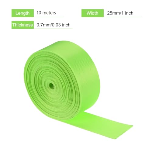 Image of Nylon Webbing Strap, 10 Metres, 1 inch /1.5 inch /2 inch Width, 0.7 mm Thickness (Bright Green, 1 inch)