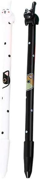 Miniatura 6 de sencoo Paquete de 8 bolígrafos de tinta de gel negro de dibujos animados de papelería de gato, bolígrafos escolares para niños, regalo para niños,