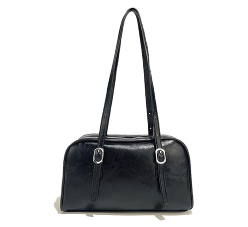 Womens Shoulder Bag Aesthetic Purse Y2k Bag Barrel Handbags for Women Vegan Leather Purse 2000s Fashion