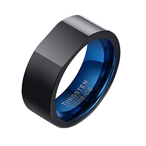 Anillo de tungsteno para hombre antiarañazos con ajuste cómodo de 8 mm
