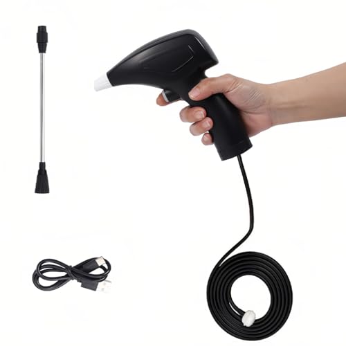 HASTHIP® Electric Sprayer for Plants, Electric Water Spray Gun with 6.6ft Hose & Metal Straight Nozzle, Stream & Mist Spray, USB Rechargeable Electric Sprayer for Watering, Gardening (Without Bottle)