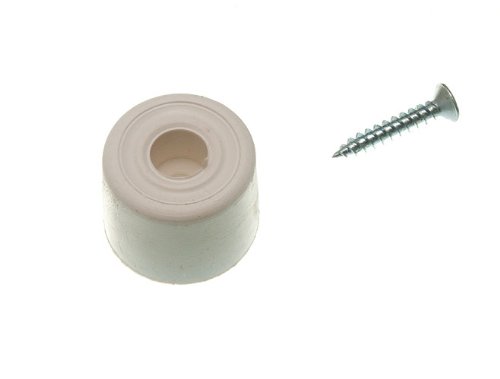 100 X 28mm White Rubber Round Door Stops, X