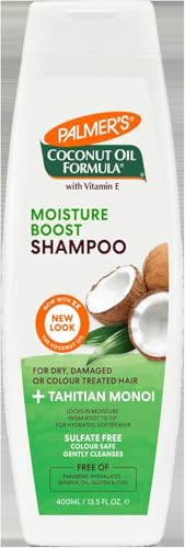 Palmer Coconut Oil Formula Moisture Boost Shampoo with Vitamin E and Tahitian Monoï, Sulfate Free, 400ml