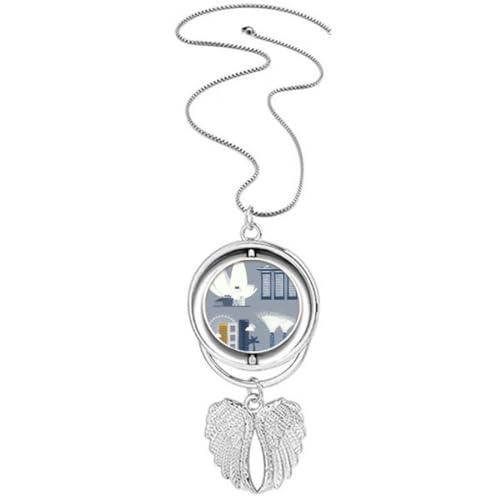 Bijoux collier ailes d'ange tournant pendentif art déco cadeau idéal