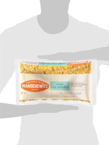Manischewitz Traditional Extra Wide Egg Noodles 12oz (3 Pack), Homestyle Taste & Texture, Premium Enriched, Low Sodium, No Preservatives