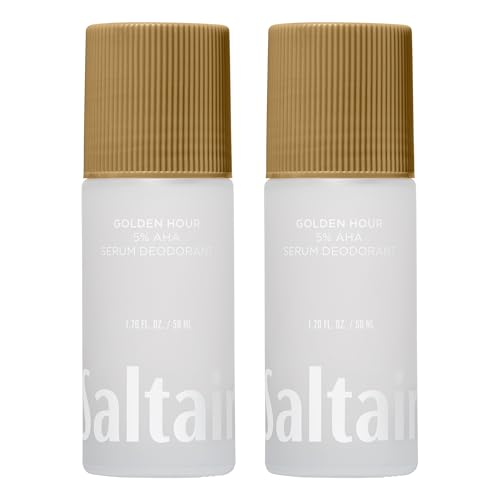 Image of Saltair Serum Deodorant 2 Pack - 5% AHA - Aluminum-Free Odor Control for Women & Men - Mandelic Acid Deodorant with Lactic Acid - Golden Hour Scent - 2x 1.7oz Travel Roll On