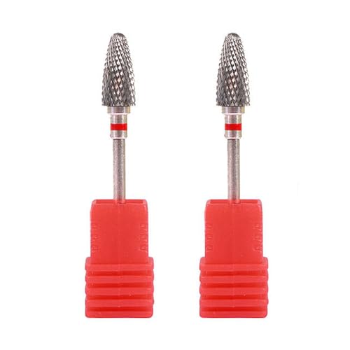 WeddHuis 2 Pezzi Frese Unghie in Carburo di Tungsteno Professionali, Punte Trapano Rapide e Sicure, Rimuove Acrilico e Gel Duri, Lima Unghie, Fresa Manicure e Pedicure, Pulitore Cuticole (3/32“)