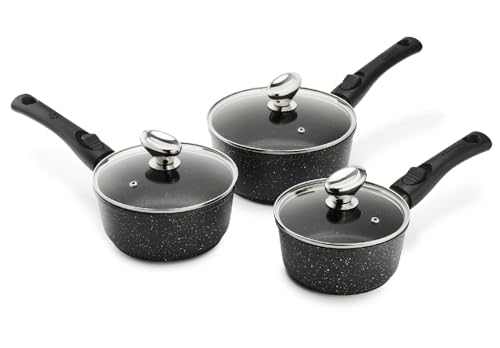 Pradel Excellence - PCUI001031 - Lot de 3 Casseroles Ø16, 18, 20 cm avec Couvercles - Fonte...