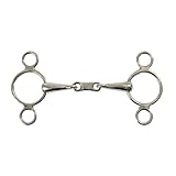Shires 2 Ring French Link Elevator Gag, Steel, 4.5